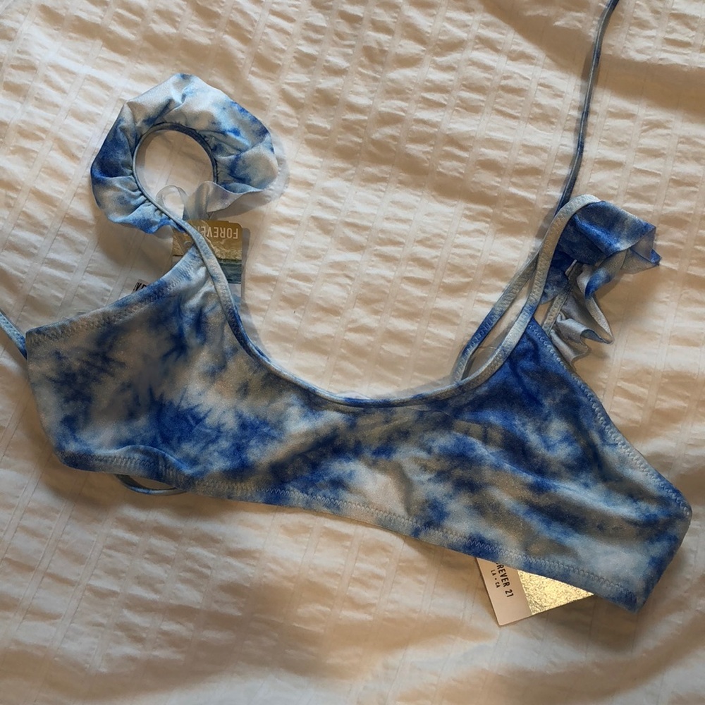 Forever 21 Tie Die Cheeky Bikini with Ruffle Detai